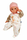 Schildkröt Puppe Schlummerle 32 cm mit Malhaar und braunen Schlafaugen, Overall weiß/braun/rose