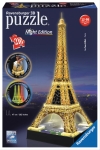 Ravensburger 3D Puzzle Eiffelturm in Paris bei Nacht 12579  - leuchtet im Dunkeln - 216 Teile - ab 10 Jahren