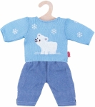 Puppen-Eisbär-Pullover mit Jeans, Gr. 35-45 cm, sortiert
