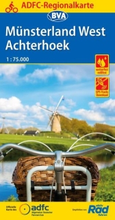 ADFC-Regionalkarte Münsterland West / Flusslandschaft Achterhoek, 1:75.000, mit Tagestourenvorschlägen, reiß- und wetterfest, E-Bike-geeignet, mit Knotenpunkten, GPS-Tracks Download