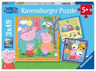 Ravensburger Kinderpuzzle 05579 - Peppas Familie und Freunde - 3x49 Teile Peppa Pig Puzzle für Kinder ab 5 Jahren