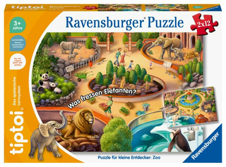 Ravensburger tiptoi Spiel 00138 Puzzle für kleine Entdecker: Zoo - 2x12 Teile Kinderpuzzle ab 3 Jahren, für Jungen und