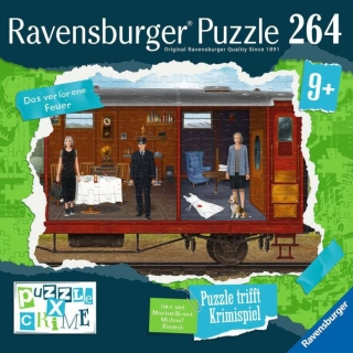 Ravensburger Puzzle X Crime Kids - Raub im Zug - 264 Teile Puzzle-Krimispiel für 1- 4 junge Detektive ab 9 Jahren