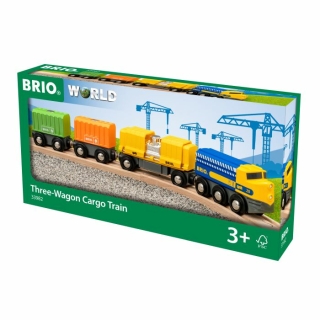 BRIO 63398200 Three-Wagon Cargo Train