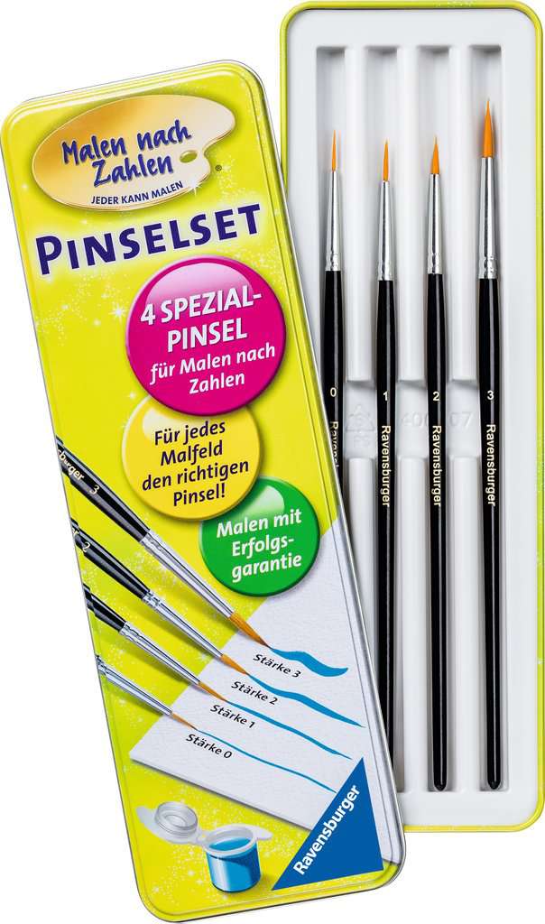 Ravensburger Malen nach Zahlen 29099 - Pinselset – Kinder ab 7 Jahren und Erwachsene