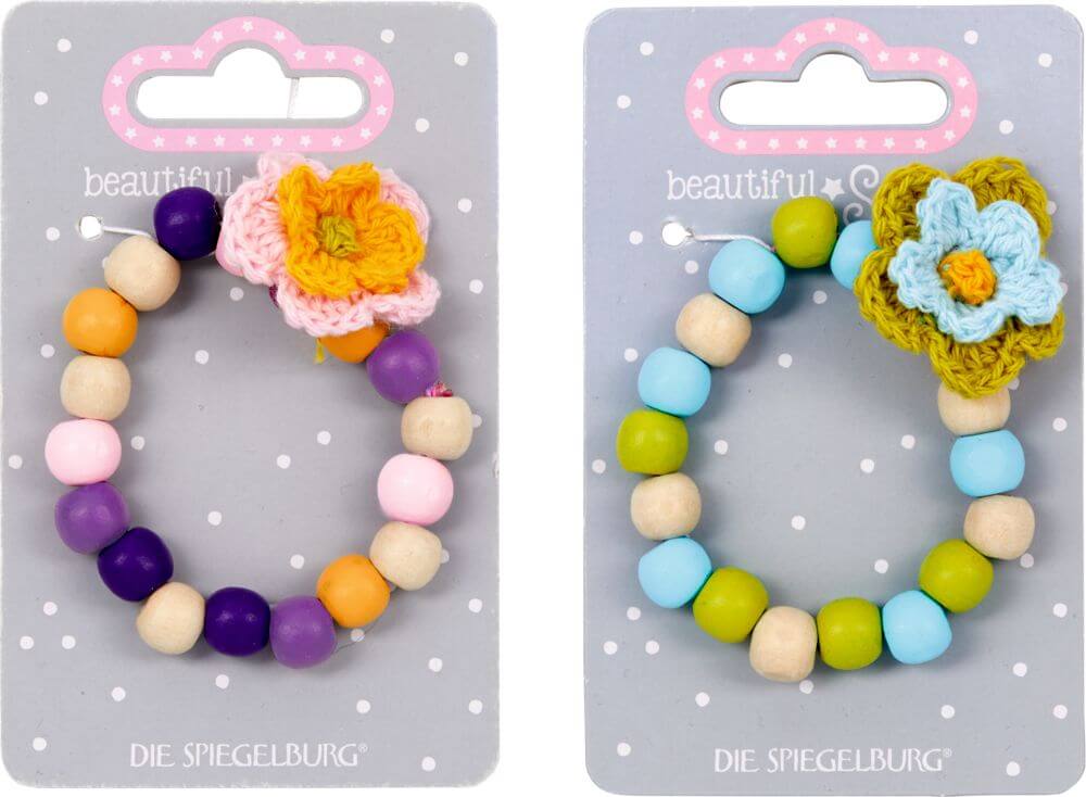Holz-Armband mit Blume beautiful Stars, sortiert (1Stück)