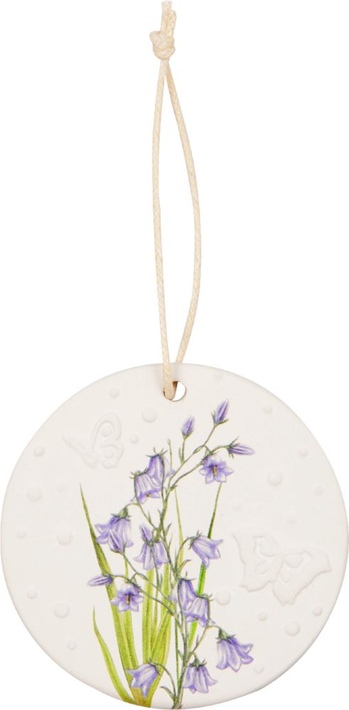 Porzellan-Anhänger mit Blumenmotiv - Ostergrüße, sortiert (1 Stück)