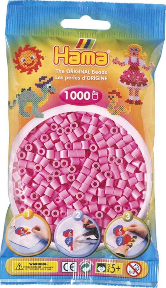Hama® Bügelperlen Midi - Pastell Pink 1000 Perlen