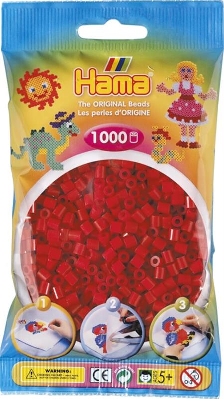 Hama® Bügelperlen Midi - Mittelrot 1000 Perlen