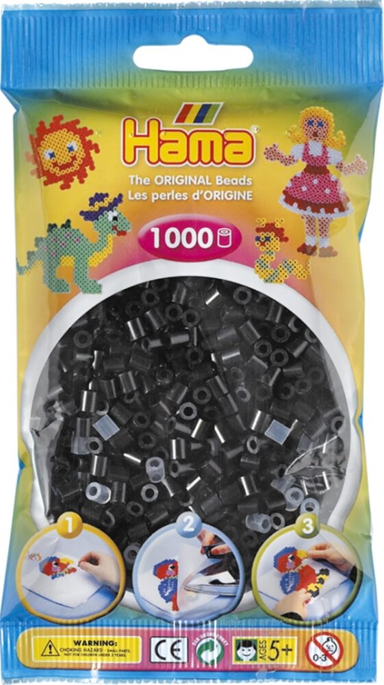Hama® Bügelperlen Perlen, schwarz, 1.000 Stück