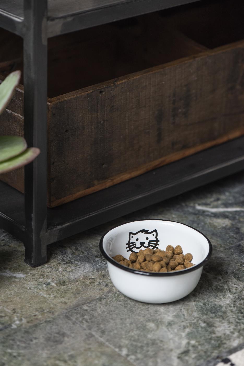 IB Laursen Fressnapf f/Katze Emaille