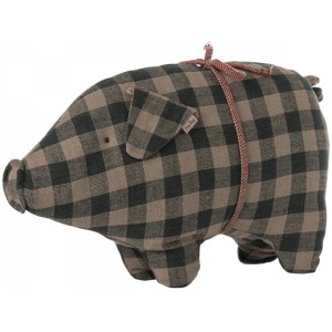 Maileg Pig, Small - Green check