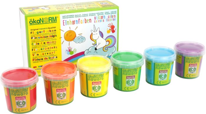 Fingerfarben nawaro, 6er Set Einhorn