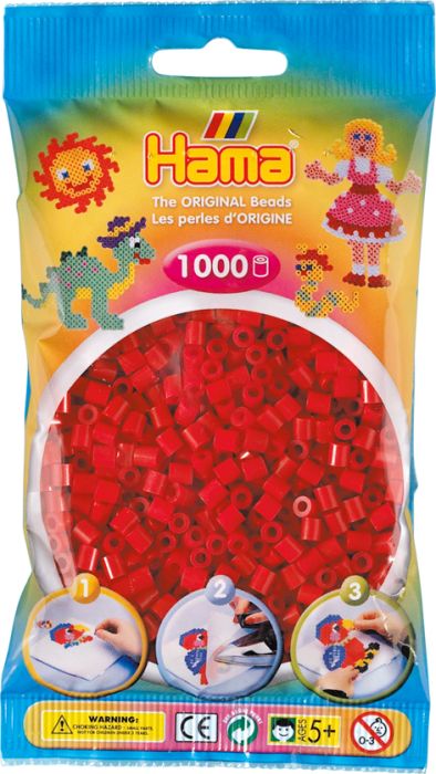 Hama® Bügelperlen Midi - Mittelrot 1000 Perlen