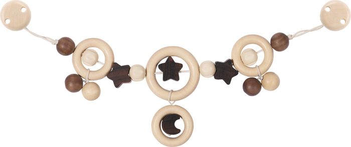 Kinderwagenkette Mond und Sterne mit Clips
