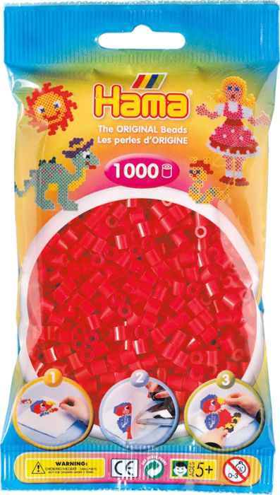 Hama® Bügelperlen Perlen, rot, 1.000 Stück