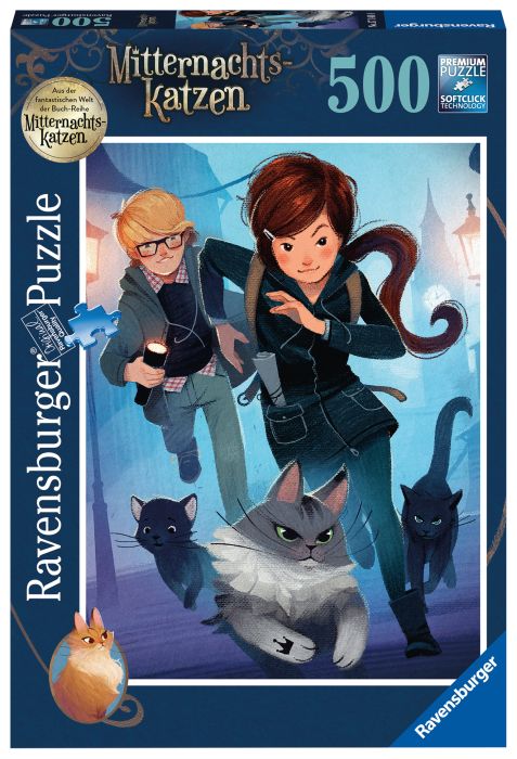 Ravensburger Puzzle 17146 - Auf der Suche nach Königin Quinn - 500 Teile Mitternachtskatzen Puzzle für Erwachsene und