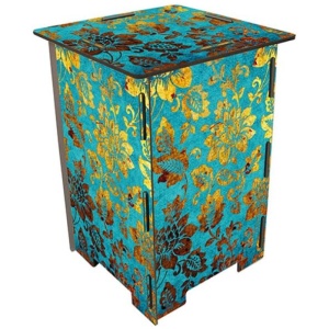 Werkhaus Photohocker Blüten Blau/Gold Werkhaus Photohocker Blüten Blau/Gold