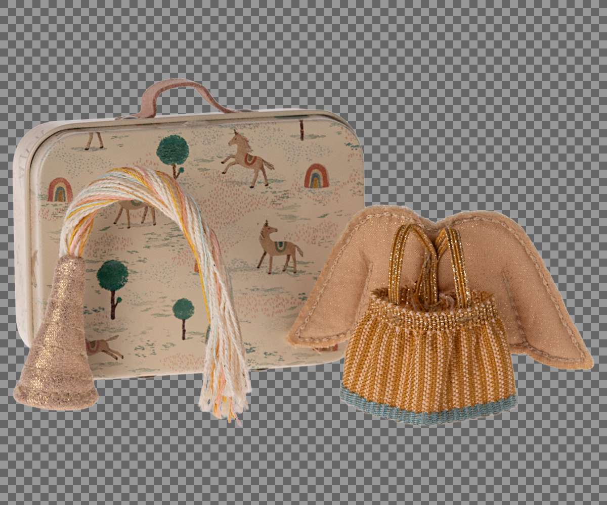 Maileg Fairy clothes in suitcase, Little sister mouse