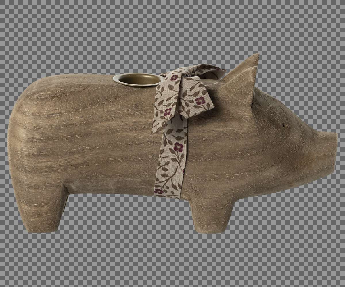Maileg Kerzenhalter, Mittleres Schwein - Natur