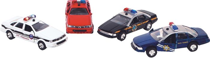 Sonic State Rescue,Polizeiauto mit Sirene + Licht, L= 13 cm sortiert (1 Stück)