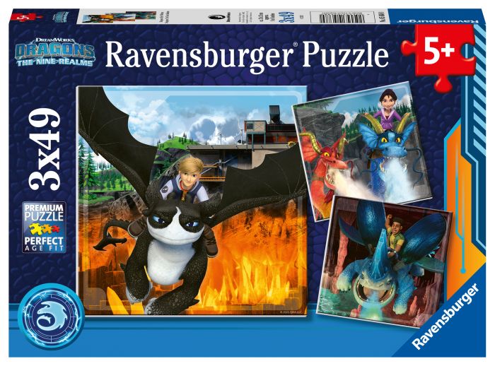 Ravensburger 5688 Puzzle Dragons: Die 9 Welten 3 X 49 Teile