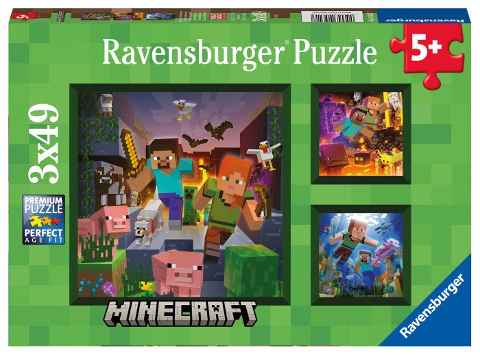 Ravensburger 5621 Puzzle Minecraft Biomes 3 X 49 Teile Ravensburger 5621 Puzzle Minecraft Biomes 3 X 49 Teile