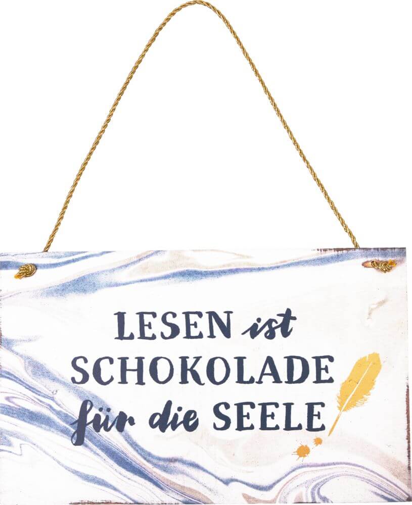 Holzschild Lesen ist Schokolade... BücherLiebe!